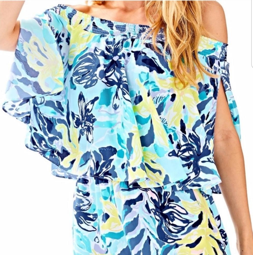 Lilly Pulitzer Arbelle Off The Shoulder Romper Size S - Picture 13 of 13